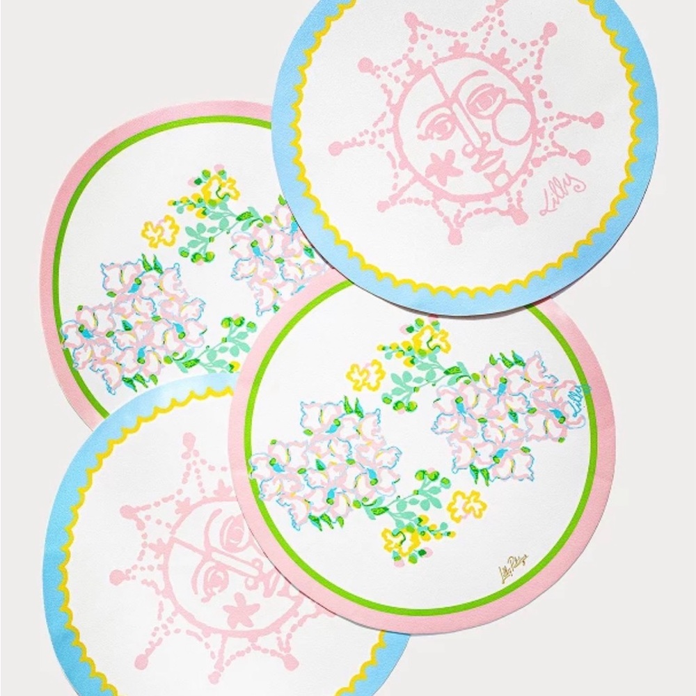 Lilly Pulitzer 4 Wipeable Placemat, in Multi Lilly Garden NWT